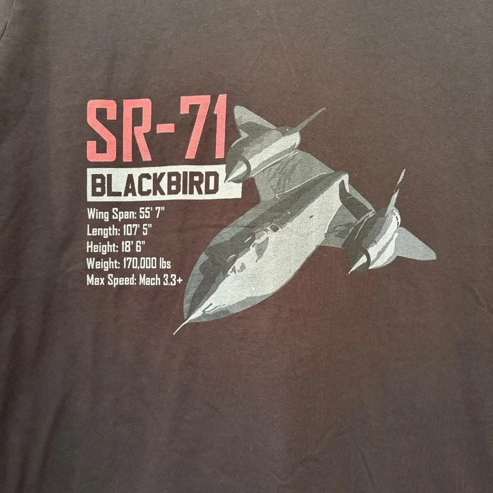 NWT!! SR-71 Blackbird Airplane Graphic T-Shirt‎ Women's XL Port & Company Tee